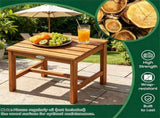 Natural Finish Adirondack Furniture Set of 2 Chairs & 1 Side Table, Heavy Duty 400LBS Capacity 68140704