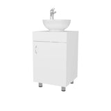 White Bathroom Vanity with Integrated Sink and Faucet B062P303928