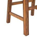 Farmhouse Rustic 2-piece Counter Height Wood Kitchen Dining Stools for Small Places, Walnut 33473961