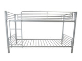 Iron Bed Bunk Bed with Ladder for Kids Twin Size Gray 40700088