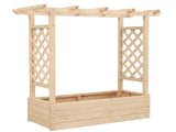 43.5*17.5*44.5 In Fir With Arched Lattice Raised Garden Bed Wooden Planting Frame Natural 76525106