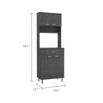 ZUN Bay Area Pantry, Two Door Cabinets, One Drawer, Four Adjustable Metal Legs B128P148869