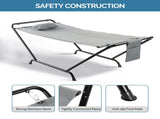 Freestanding Hammock with Stand, 600LBS Heavy Duty Outdoor Hammock Bed with Soft Pillow & Storage 52882641