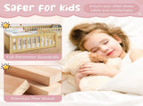 Twin Size House Floor Bed, Double Twin Floor Bed with Door and Full-length Guardrails, W1580P327129
