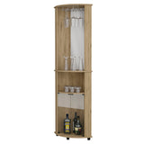 Oregon Corner Bar Cabinet, 3-Tier Shelf with Glass Rack B128P176134