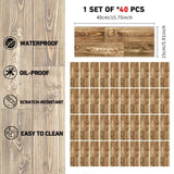 40 Pcs Wood Grain Peel And Stick Floor stickers Non-Slip Self-Adhesive Floor Stickers, Waterproof 10905611