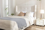 Peyton Upholstered Queen Bed / 54" High Headboard / Traditional Hand Buttoned Tufting / Nailhead B083P152026