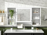 3-in-1 Bathroom Mirror Cabinet, 42 inch Wall Mounted Medicine Cabinet with Adjustable Shelf & Soft N710P358613K