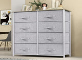8 Drawers Dresser Chest of Drawers for Fabric Storage Dressers for Living Room Light Gray 92399261