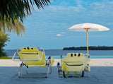 63*65*82cm Short Oxford Cloth Silver White Aluminum Tube Bearing 100kg Beach Chair Yellow 14794993