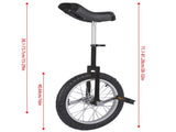 Height Adjustable Unicycle, 16 Inch Wheel Monocycle for Balance Exercise, Easy Assembly Singe Wheel 11465204