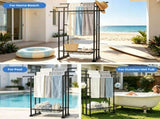 3-Tier Freestanding Towel Stand with Bottom Storage Basket, Black Iron Towel Rack with Adjustable 26651064
