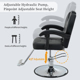 Classic Reclining barber Chair Salon Chair for Hair Stylist with Heavy Duty Hydraulic Pump, 360&deg WF318104BAA