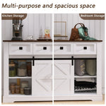 ZUN Farmhouse Buffet Cabinet with Storage and Sliding Door,Sideboard with 3 Drawers, 2 Doors Adjustable W760P214394