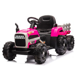 ZUN Ride on Tractor with Trailer,24V Battery Powered Electric Tractor Toy, 200w*2motor W1578P193902