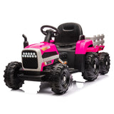 ZUN Ride on Tractor2.0 with Trailer,24V Battery Powered Electric Tractor Toy, 200w*2motor W1396P193864