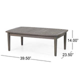 Patio Loveseat and Coffee Table Set, Patio Furniture Set with Cushion, Acacia Wood Frame 68628.00GDGRY