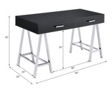 Coleen Black High Gloss & Chrome Finish Writing Desk W/USB B2726P278572