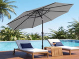 9' Outdoor Patio Umbrella, Market Table Umbrella with Push Button Tilt, 8 Heavy-Duty Steel Ribs & 86032688