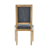 French Country Dining Chairs Elegant Cane Backrest & Upholstered Seats with Fluted Legs N767P263677H