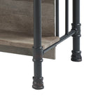 Antique Oak and Sandy Grey 5-Shelf Kitchen Island B062P209301