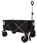 ZUN Folding Wagon, Heavy Duty Utility Beach Wagon Cart for Sand with Big Wheels, Adjustable Handle&Drink 91733039