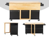 Kitchen Island & Kitchen Cart, Mobile Kitchen Island, Rubber Wood Top, Big & Adjustable Shelf Inside 17444090