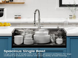 Stainless Steel Kitchen Sink, 33x22 Single Bowl, Overmount Handmade Sink in Black, with Cutting 16588436