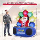 6ft Xmas Inflatable DJ Santa - RGB LED Orbs Music Mute Mode Stakes/Ropes Quick Setup Outdoor Party 68151189