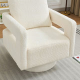 29.13" W Square Swivel Accent Chair, Modern Rotating Arm Chair with Open Back,360 Degree Rotation, W1852P211988