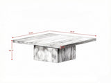 Gray Wood Grain Center Table Square Coffee Table with 1.6" Thick Sturdy Tabletop 19400156