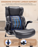Executive Desk Chair with Thigh Exerciser, Big and Tall Office Chair-Adjustable Lumbar Support for T3697P339130