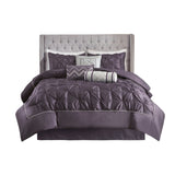 7 Piece Tufted Comforter Set Plum King B03596872