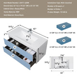 42" Floating Bathroom Vanity with Sink, Modern Wall-Mounted Bathroom Storage Vanity Cabinet with W1573P152686