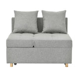 Convertible Sleeper Sofa Chair Adjustable Backrest Recliner with Pullout Sofa Bed with Wheels, W1413P227515