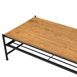 ZUN Oak and Black Coffee Table with Shelf B062P209091