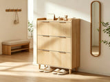 () 3-Drawer Shoe Cabinet with Top Grille Panel MDF Door Panels with 79411782
