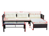 Outdoor patio Furniture sets 3 piece Conversation set wicker Ratten Sectional Sofa With Seat W209P162639