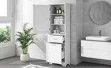 ZUN Tall Bathroom Storage Cabinet, Freestanding Storage Cabinet with Two Different Size Drawers and 14268770