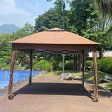 Outdoor 11x 11Ft Pop Up Gazebo Canopy With Removable Zipper Netting,2-Tier Soft Top Event 96640784