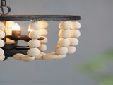 4 - Light Wood Chandelier, Hanging Light Fixture with Adjustable Chain for Kitchen Dining Room Foyer W2078138932
