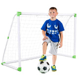 ZUN 6' x 4' Soccer Goal Training Set with Net Buckles Ground Nail Football Sports 22590076