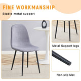 Luxury Simple Chair - Set of 4 Light Gray Linen-Cotton Material High Resilience Dining Chair with W1151P262614