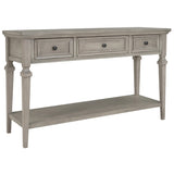 Classic Retro Style Console Table with Three Top Drawers and Open Style Bottom Shelf, Easy Assembly 35752405