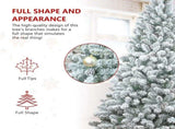 Artificial 6ft Flocked Christmas Tree with 888 PVC Branch Tips, Pine cone*36pcs, memory wireiron 26187002