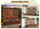 Rustic Brown Elevated Planter with Lattice Trellis, Dual Large Planting Boxes with Drainage System 67310581