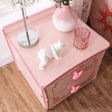 Wooden 2 Drawers Nightstand in Pink Finish B016P252817