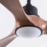 Hot sales 52 Inch Modern Ceiling Fan With 3 Color Dimmable 3 Solide Wood Blades Remote Control W2991P338644