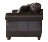 ZUN Leinster Fabric Upholstered Nailhead Loveseat in Espresso T2574P196594