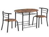 Fire Wood PVC Black Paint Breakfast Table for Couples with Curved Back 82020111